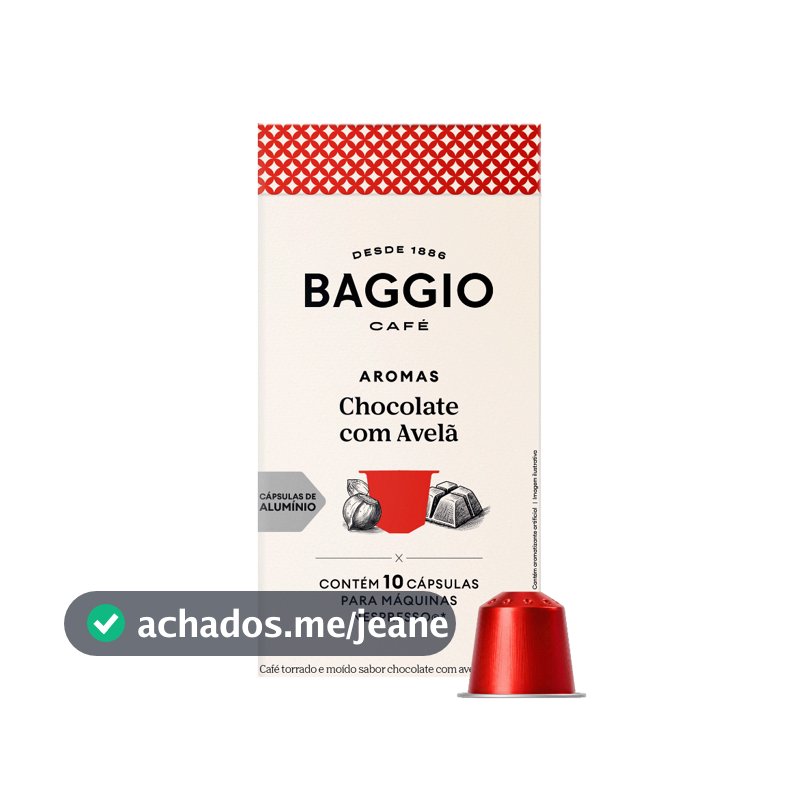 Baggio Café - Cápsula de Café Aromas Chocolate com Avelã Compatível com Nespresso® - 10 unidades.
