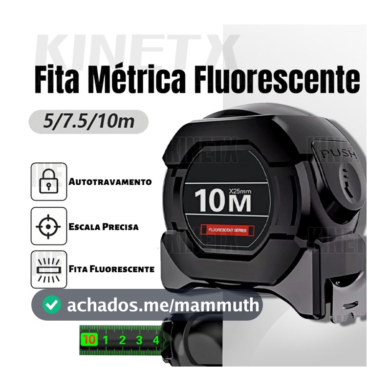 10m Fita Métrica De Aço Inoxidável carbono De Alta Precisão Trena Profissional Fluorescente Trava à Prova D'água