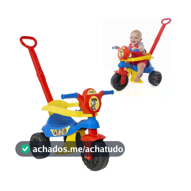 Triciclo Infantil Kemotoca Menino Menina Patrulha Canina Até 25KG Velotrol Kendy