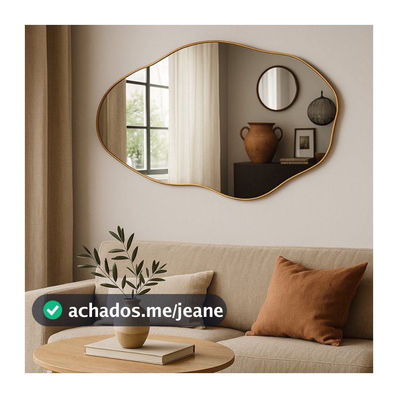 Espelho Orgânico Pedra 50X80 cm Sofisticação e Modernidade Sala Quarto