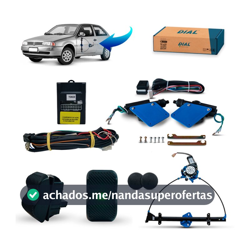 Kit Vidro Elétrico + Trava Gol Bola Parati G2 2 Portas Inteligente