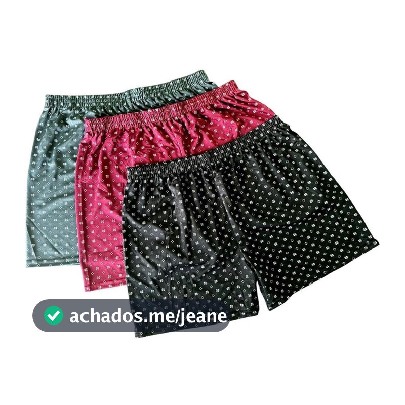 Kit Cueca Samba Canção Masculino Pijama Masculino de Dormir Liganete Lisa Estampada Short de Dormir