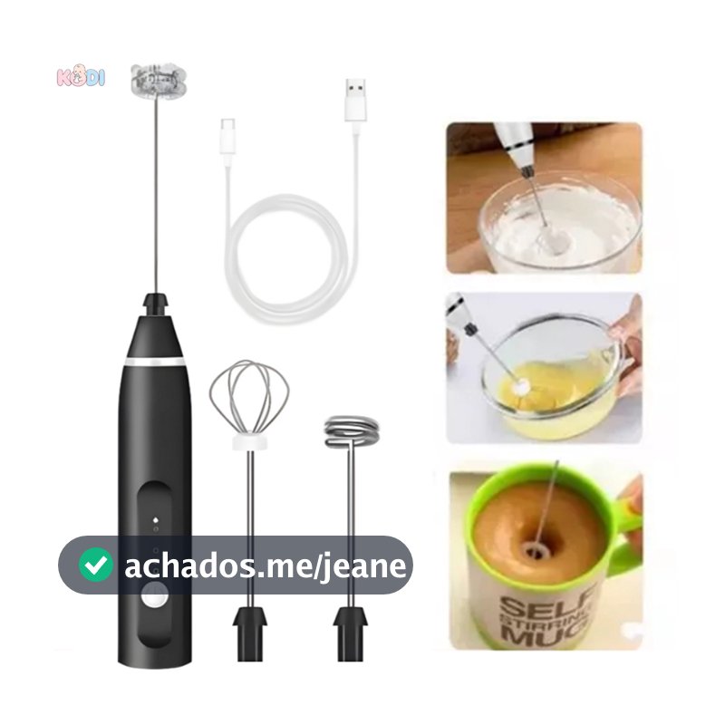 Mini Batedor Misturador Mixer Elétrico para Bebidas Leite Café Clara de Ovos 2 EM 1 Utensílios de Cozinha--M2