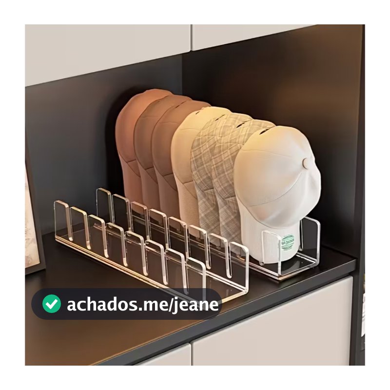 Suporte Porta Organizador de Bonés em Acrílico – Elegante, Resistente e Moderno