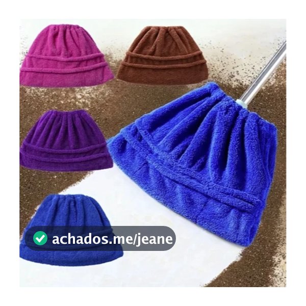 Capa Microfibra chão Reutilizável para Rodo e Vassoura Limpeza Cozinha/Móveis Cantos de Paredes-PA001