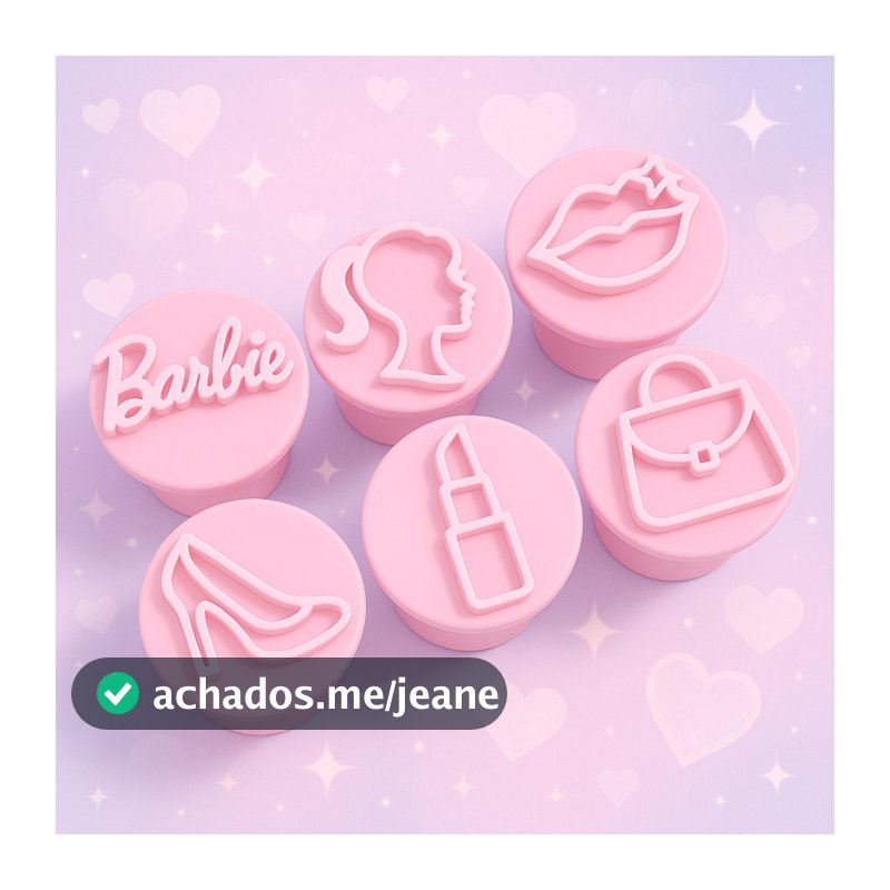 Kit Carimbos para Brigadeiro Docinho Boneca Fashion estilosa com 6 peças Confeitaria Doces Pasta Americana