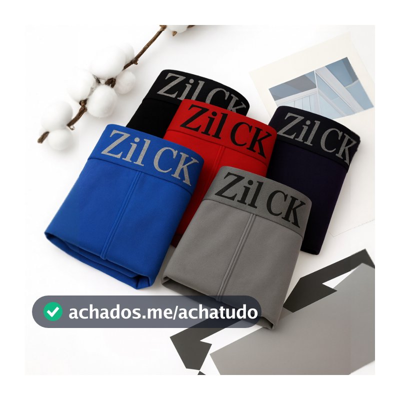 Kit com 10 Cuecas Boxer Masculina Microfibra com Forro 100% Algodão ou 5 Cueca Masculino