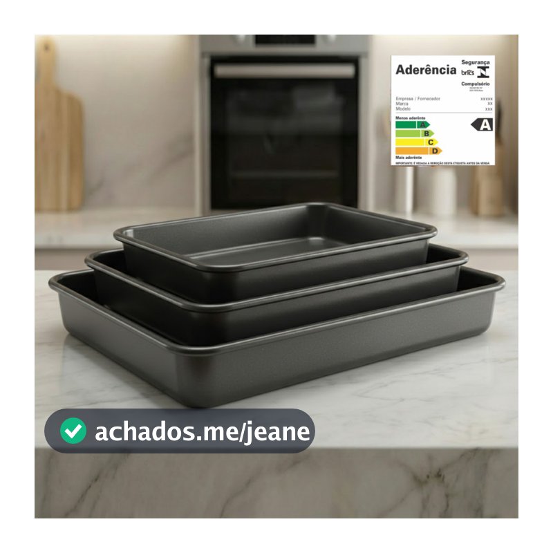 Kit 3 Assadeiras Forma Antiaderente Bolo Lasanheira Sobremesa Forno