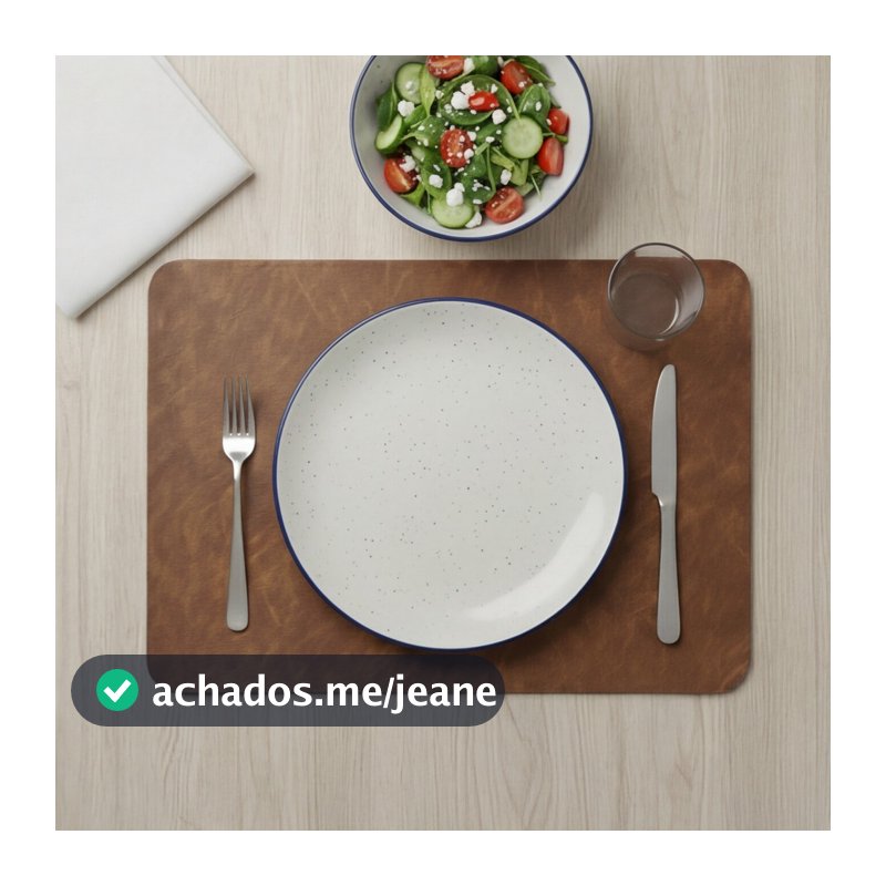 Jogo Americano para Mesa Posta em Couro Sousplat Tapete de Mesa  Impermeável 2 4 6 ou 8 Kits