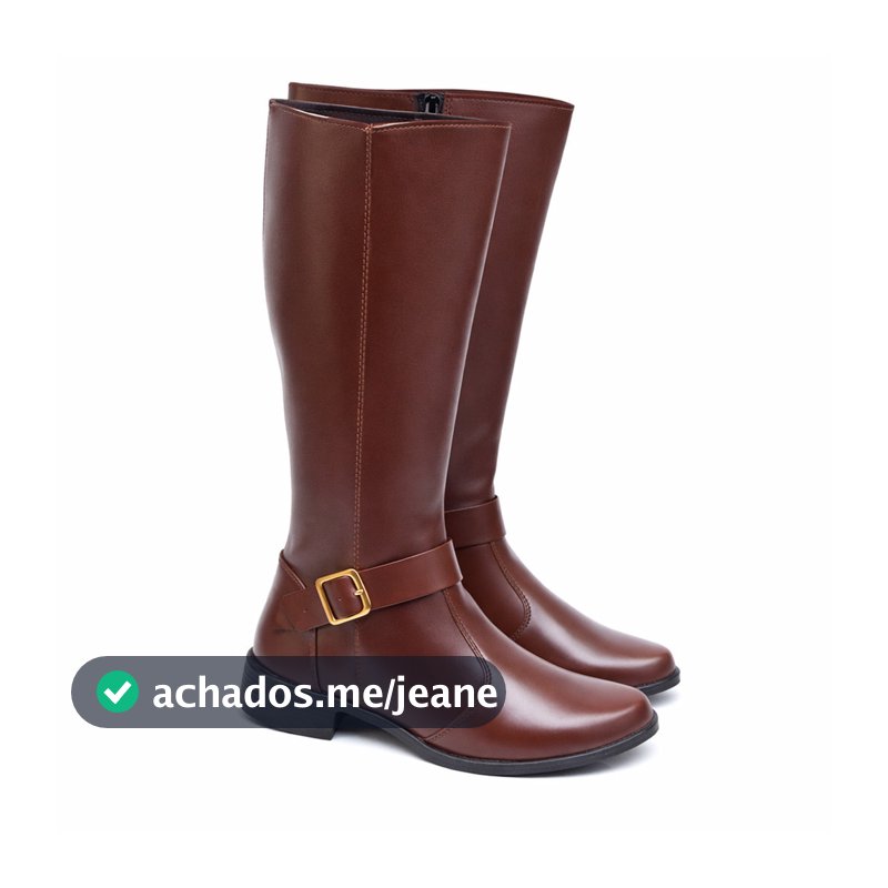 Bota Montaria Feminina Cano Médio Salto Bloco Baixo Fivela Lateral Preta Marrom Inverno Confortável