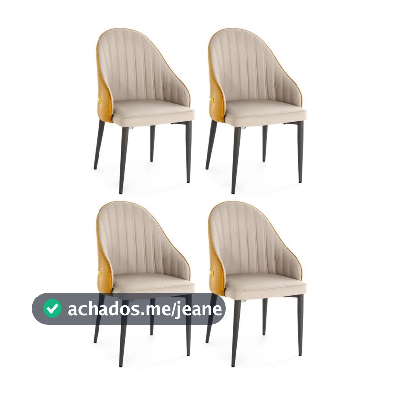 Kit 4 Cadeiras de Jantar Estofada Design La Martina
