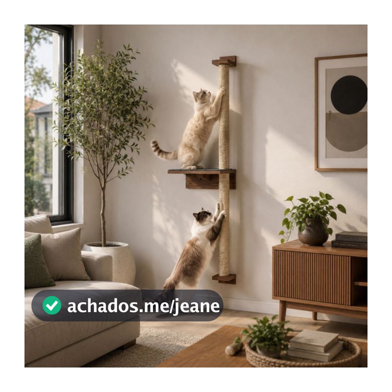 Arranhador 90cm para gatos com prateleira 30x20 MDF de 15mm com carpete