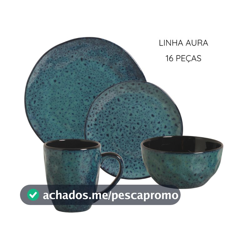 Aparelho de Jantar Linha Aura Orgânica 8 a 28 peças Mesa posta Prato Tigela Caneca Cerâmica Premium