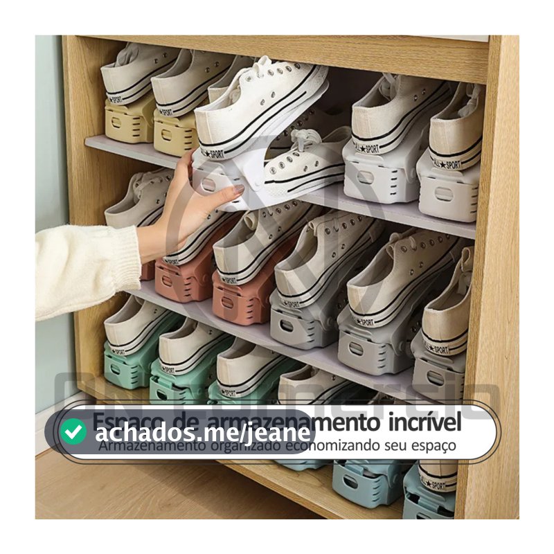 Kit8 Organizador de Sapato com Regulagem de Altura Tênis Sandálias Saltos Calçados Armários Closets Estante