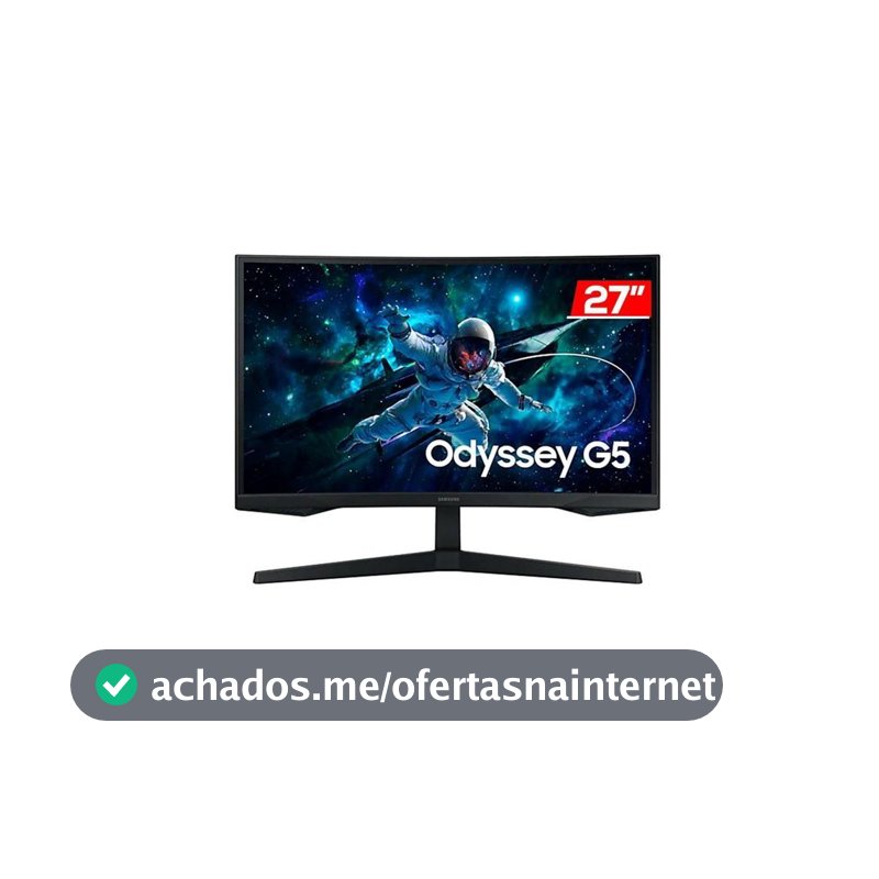 Monitor Samsung Odyssey  G5  27" QHD VA LS27CG552ELMZD  165HZ 1 (MPRT)  Display Port HDMI Headphone USB-C