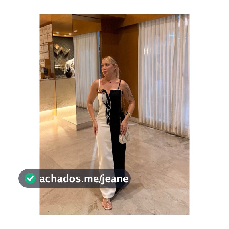 VESTIDO TUCANO LONGO PRETO E BRANCO premium