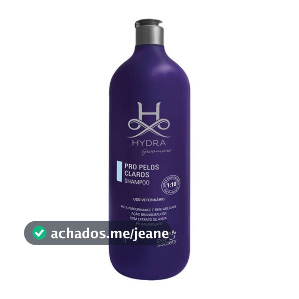 Shampoo Pet Society Hydra Groomer Pelos Claros 1 Litro (1:10) Branqueador Cães E Gatos
