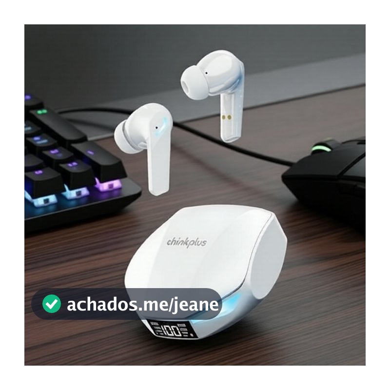 Fones de ouvido Lenovo Thinkplus XT53 TWS Bluetooth 5.4 à prova d'água, com display LED, para jogos, som HiFi estéreo,