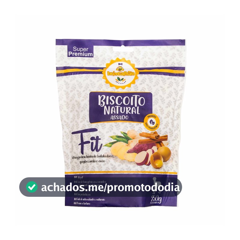 Biscoito para Cães Petisco Super Premium Natural Assados Fit Batata e Whey Brincalhão 250g