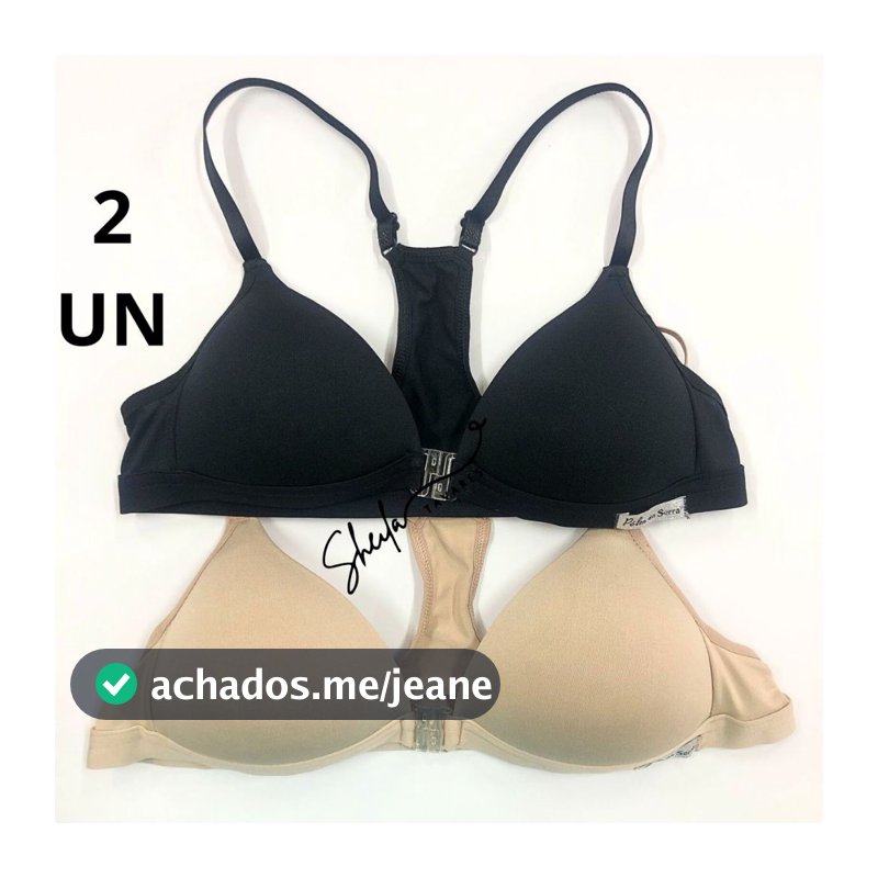 Kit 2 Sutiã Nadador com Bojo Confortável Moldado Sensual Fitness Uso Diário Academia