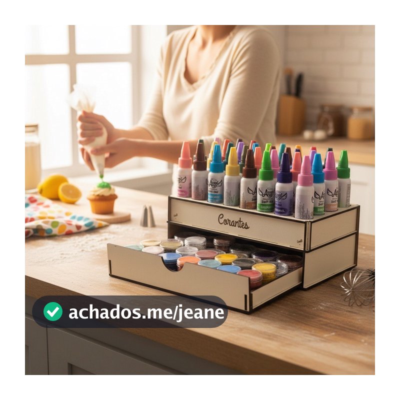 Porta corantes de decorar 40 de 25g + Gaveta multiuso,  confeitaria.