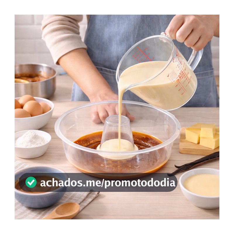 Forma Para Pudim Microondas Plastico Um Litro e Meio Cozimento Facil Rapido Pratico Agil Cozinha Limpeza Rapida