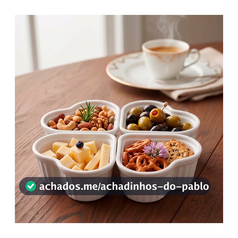 Kit 1 a 12 Ramekin Coração 150ml para Molho Petisco Festa Buffet