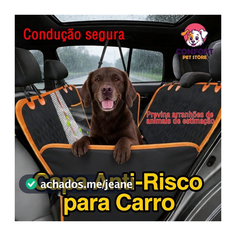 Capa Pet Protetora Luxo Banco Traseiro Carro Capa Protetora Pet Impermeável para Banco de Carro com Cinto de Segurança