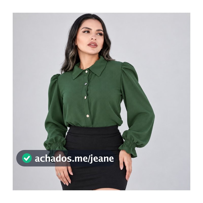 CAMISA Femenina Sosial con Botões manga Longa princesa, Elegante no tecido Duna Super tendência