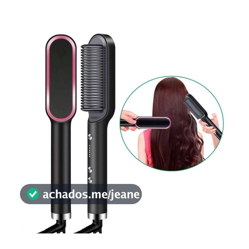 Escova Pente Alisadora Modeladora Elétrica 3 em 1 45w Todos os Tipos Cabelos Bivolt