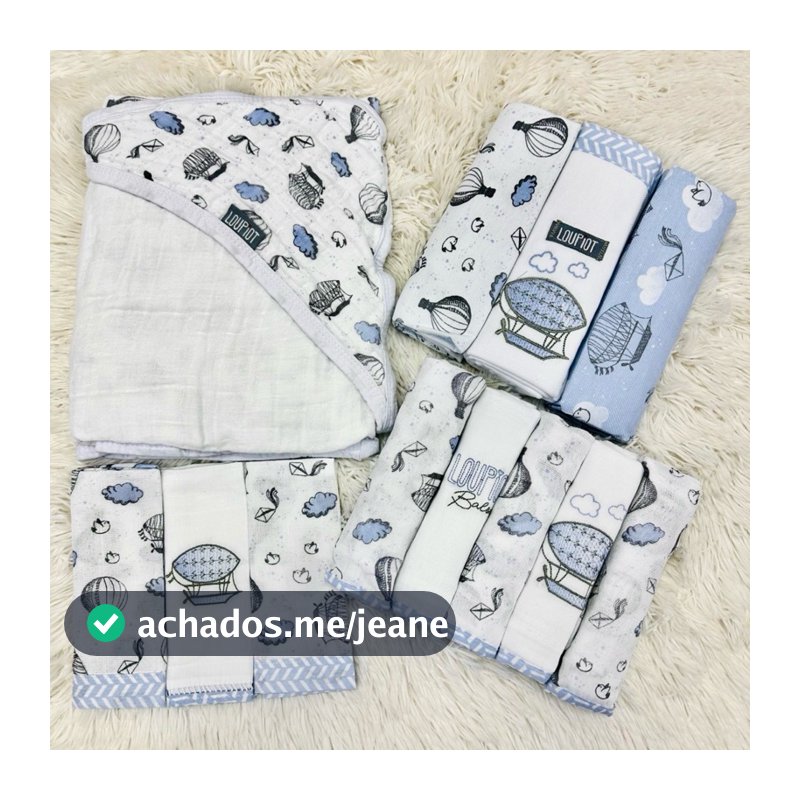 Kit Enxoval 12 Peças Completo Para Recém Nascido Com 12 Peças Masculino