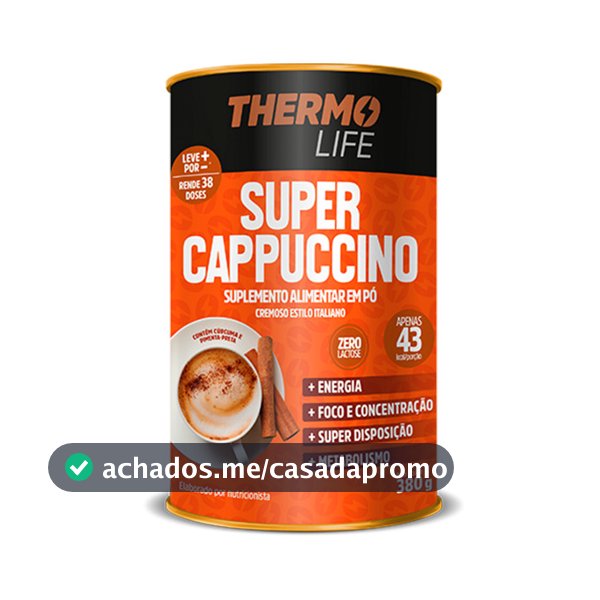 Super Café Termogênico Pré Treino TCM 380g Café Funcional Thermo Life Zero lactose