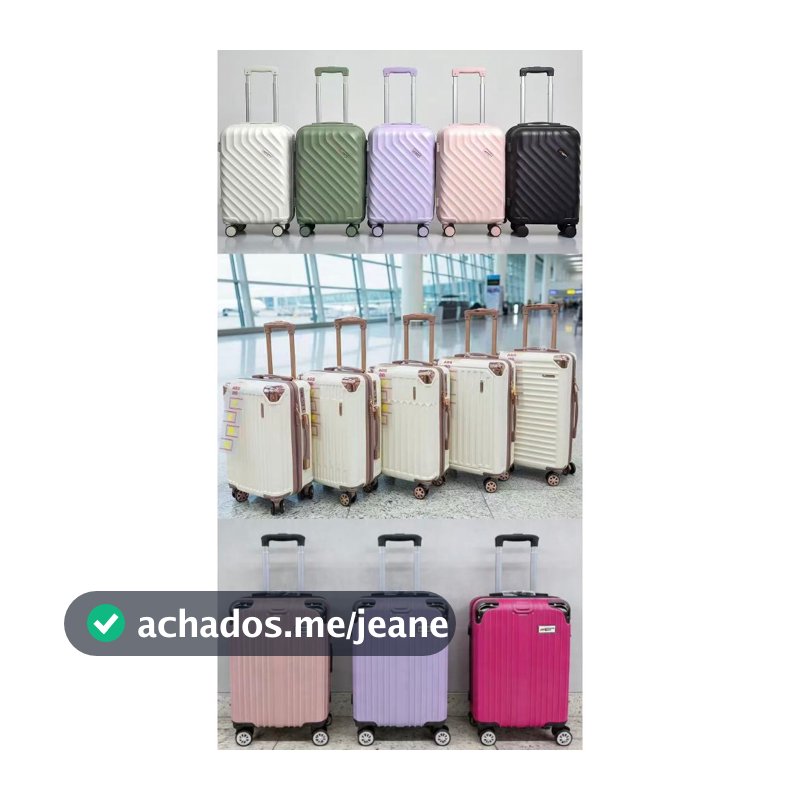 Mala de Viagem Bordo em ABS - Roda Giro 360° Removível - Cadeado com Senha - 7Kg, 10kg, 12Kg, 15kg - PROMOÇÃO