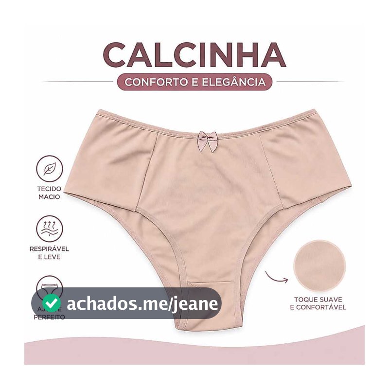Kit 3 Calcinhas Femininas Cintura Alta Confortável Microfibra Respirável Poliamida Lateral Dupla