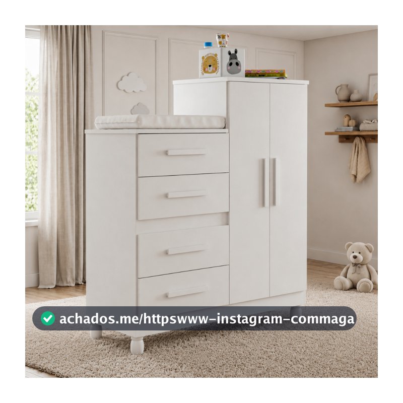Cômoda Roupeiro Infantil Organizadora 4 Gavetas Porta Guarda-Roupas Bebê quarto multifuncional