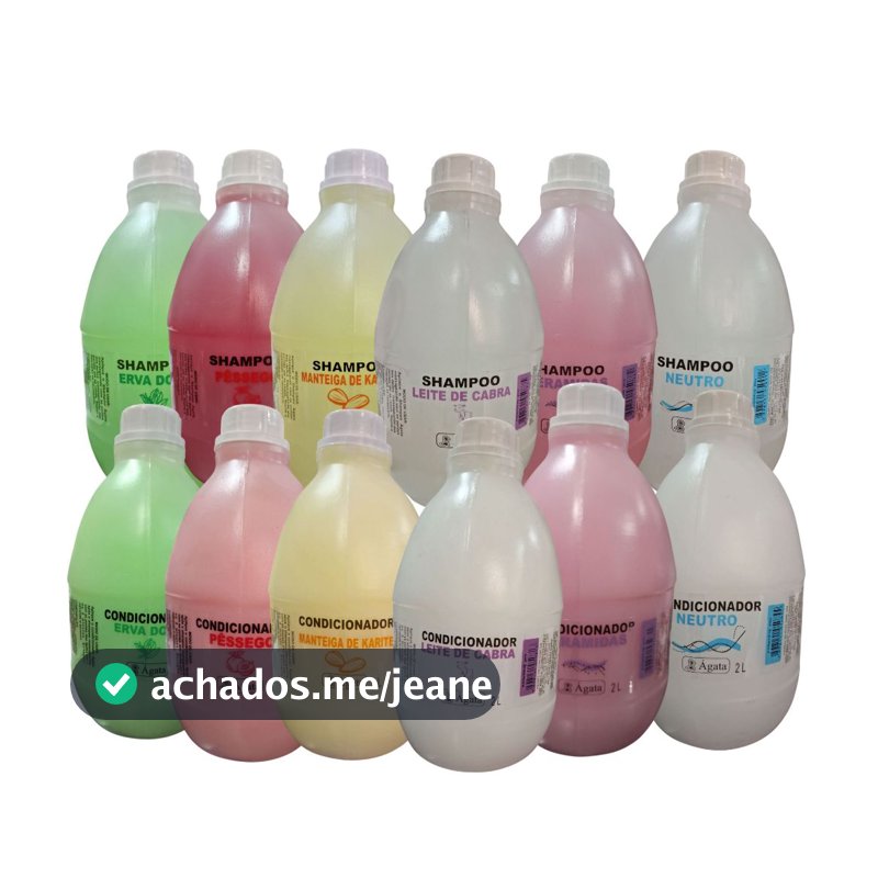 Kit Shampoo + Condicionador Ágata 2L Neutro,Tutano, Erva Doce,Manteiga Karité,Pêssego,Ceramidas