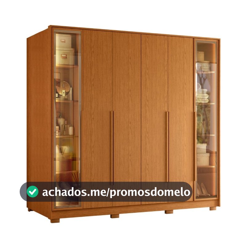 Guarda Roupas Casal Reflecta com Led 6 Portas 4 Gavetas Monterrey