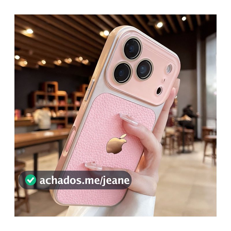 Novo Luxo Cristal Grande Janela Lichia Caso De Couro Para iPhone 18 17 ProMax 16 15 14 13 Pro Max Armadura À Prova De Ch