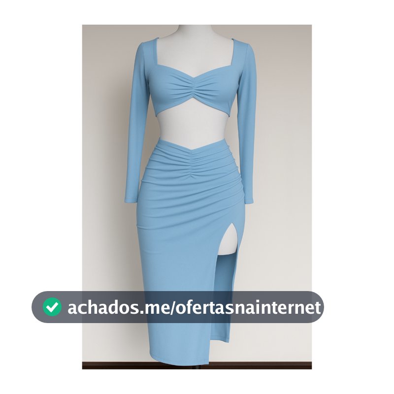Conjunto Antonio Com Saia Com Fenda e Manga Longa Suplex Premium ( ANTONIA )