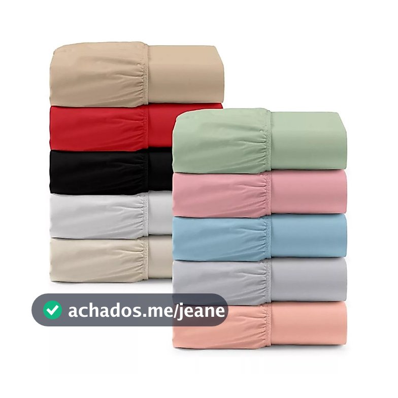 Kit 3 Lençol Avulso Cama Box Casal King Com Elástico 100% Poliéster Cores Sortidas