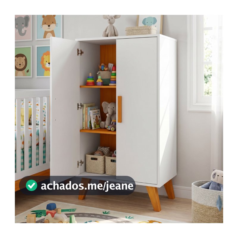 Armario Organizador 2 Portas Luna com Prateleiras Armário Multiuso Sapateira Quarto Lavanderia