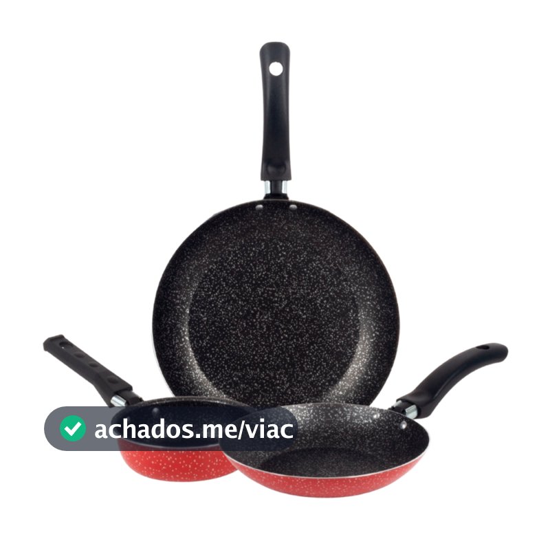 Jogo De Frigideiras Francesas 3 Peças 14 18 24Cm Nacional