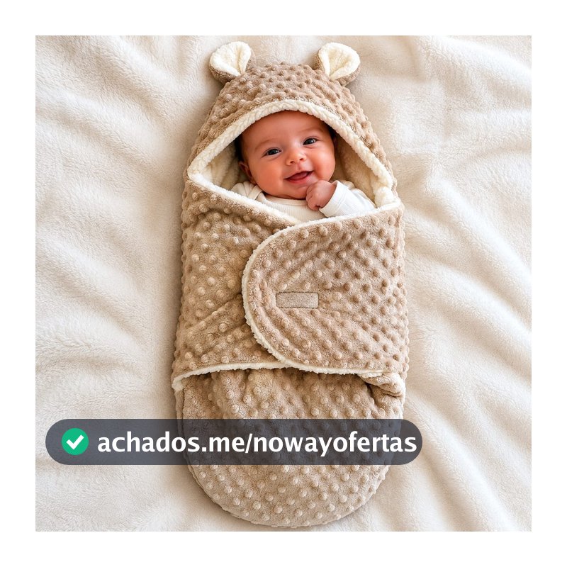 Saco de Dormir para Bebê Soft Pipoquinha e Sherpa Ultra Macio