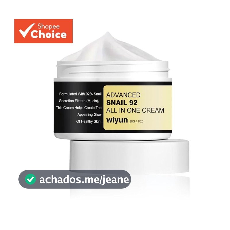 Creme Hidratante Diário com 92% Colágeno de Caracol Mucin para Pele Seca e Sensível 30g