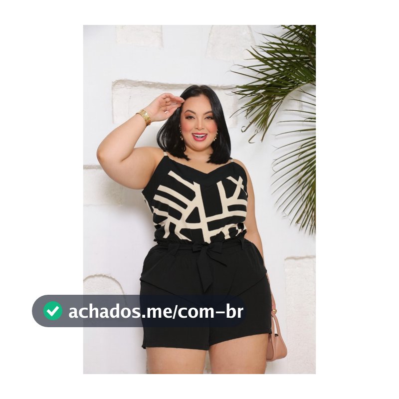 Conjunto Feminino Plus Size Regata e Short Moda Atual Varias Estampas
