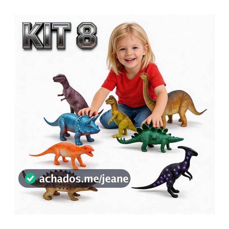 Kit 8 Dinossauros De Brinquedo Borracha Grande Infantil Menino Menina Brinquedos Educativo Colecao Completa Presente