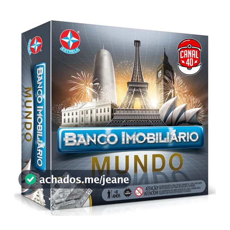 JOGO BANCO IMOBILIÁRIO MUNDO ESTRELA BRINQUEDO MESA TABULEIRO DIVERSÃO FAMÍLIA DINHEIRO CARTAS DADOS