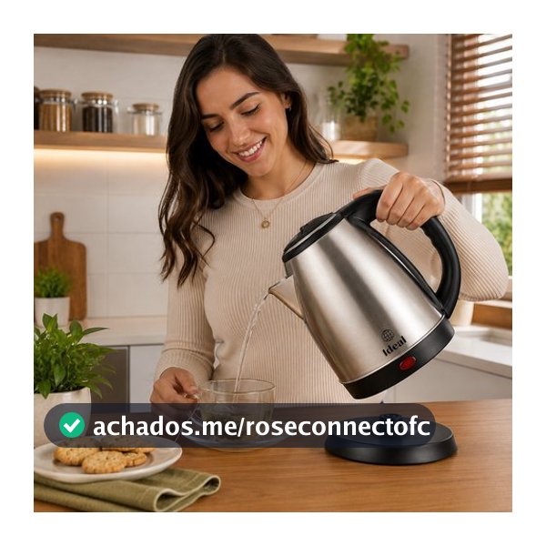 Chaleira Elétrica Inox 1 8L Aquecimento Rápido 1500W 220 V Design Moderno Alta Performance