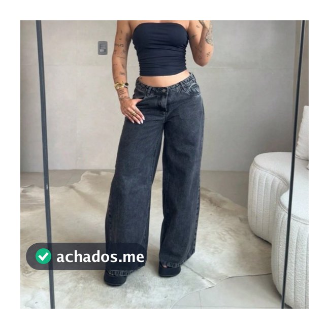 Calça Wide Leg Jeans Feminina Moderna Pronta Entrega Premium