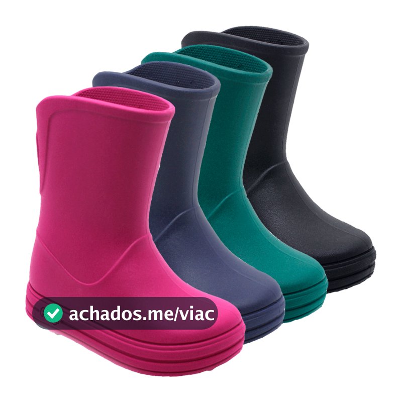 Bota Para Chuva Galocha Infantil Básica Reciclável Confortável Macio Plugt Linha Sustentável Cores